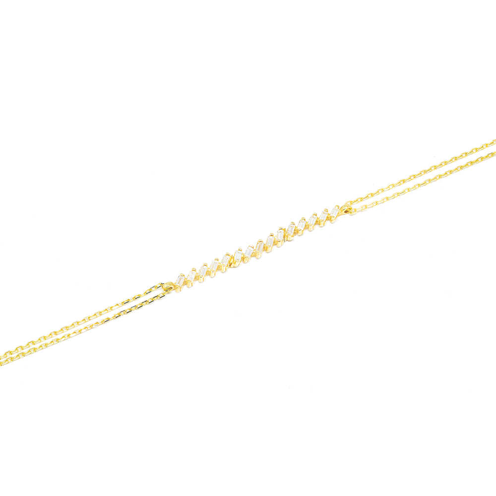 Βραχιόλι elegant από κίτρινο χρυσό 14k με πέτρες