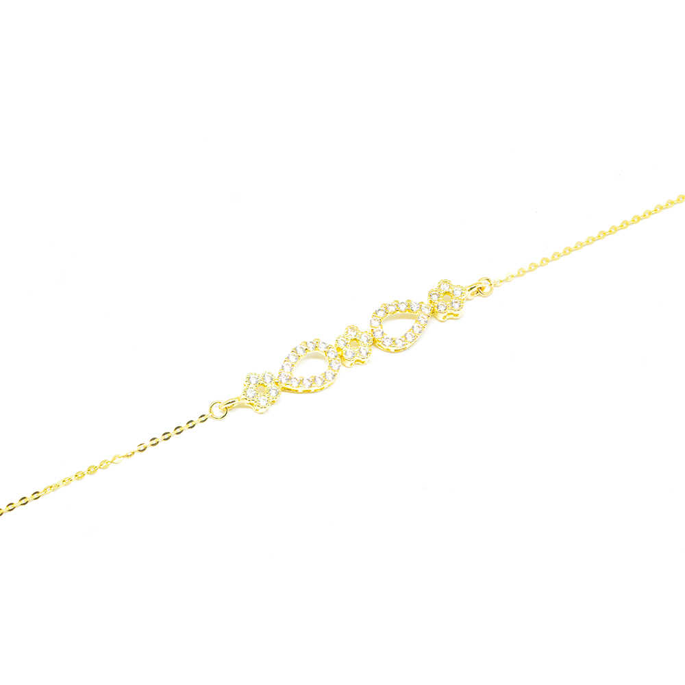 Βραχιόλι elegant από κίτρινο χρυσό 14k με πέτρες