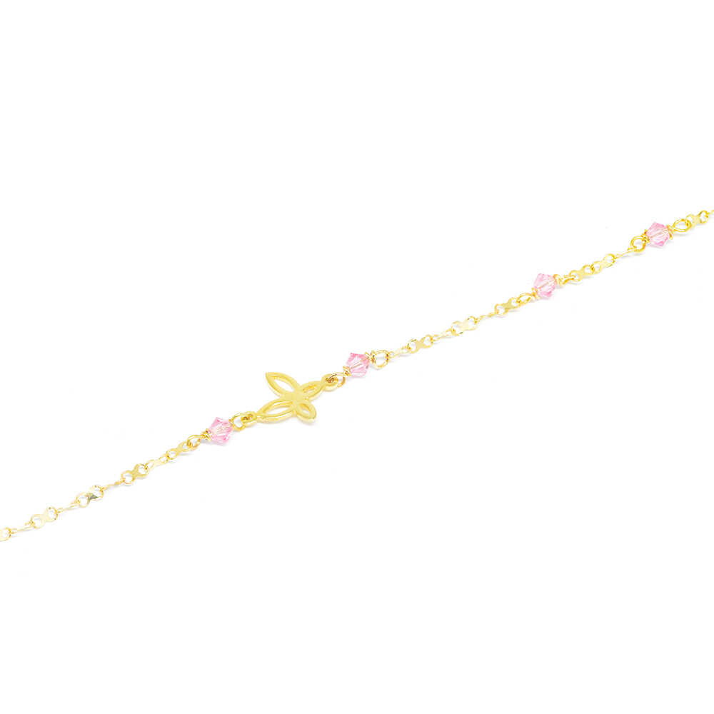 Βραχιόλι από κίτρινο χρυσό 14k με πεταλούδα