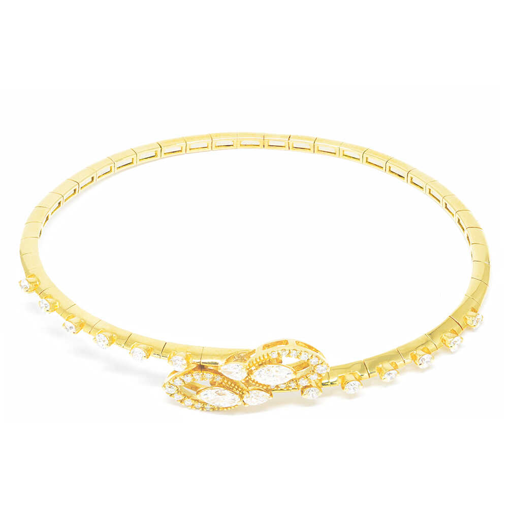 Βραχιόλι bangle Casato από κίτρινο χρυσό 18k με διαμάντια