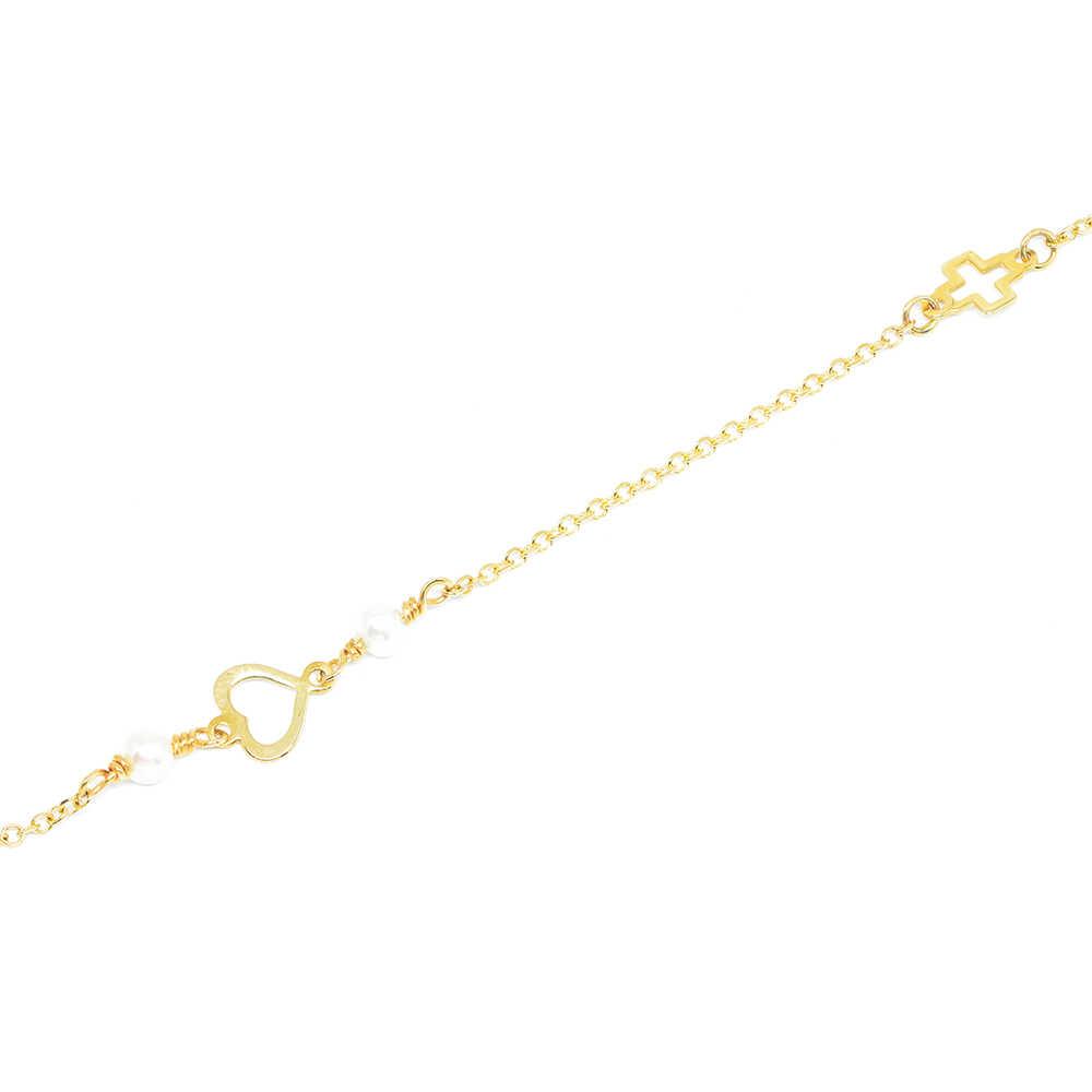 Βραχιόλι από κίτρινο χρυσό 14k με μαργαριτάρι