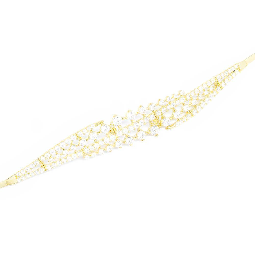 Βραχιόλι elegant από κίτρινο χρυσό 14k με cubic zirgons