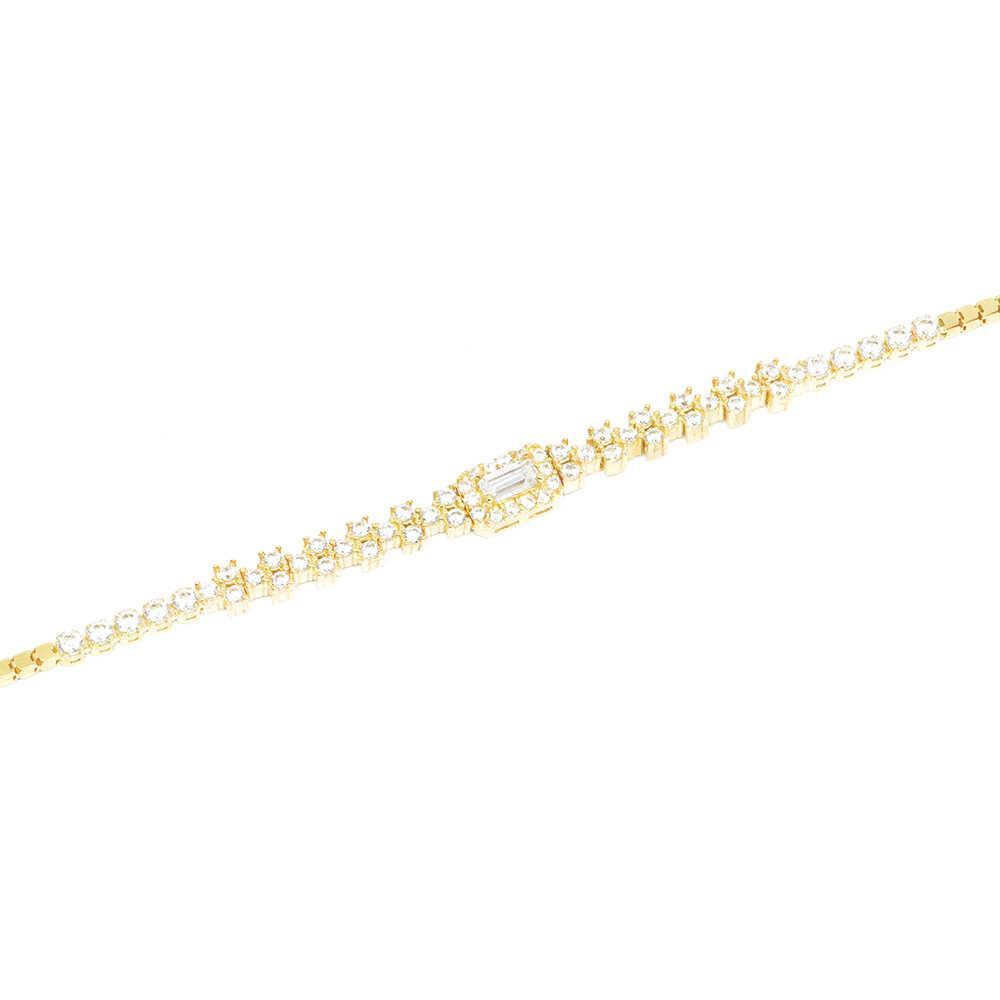 Βραχιόλι elegant από κίτρινο χρυσό 14k με zirgons