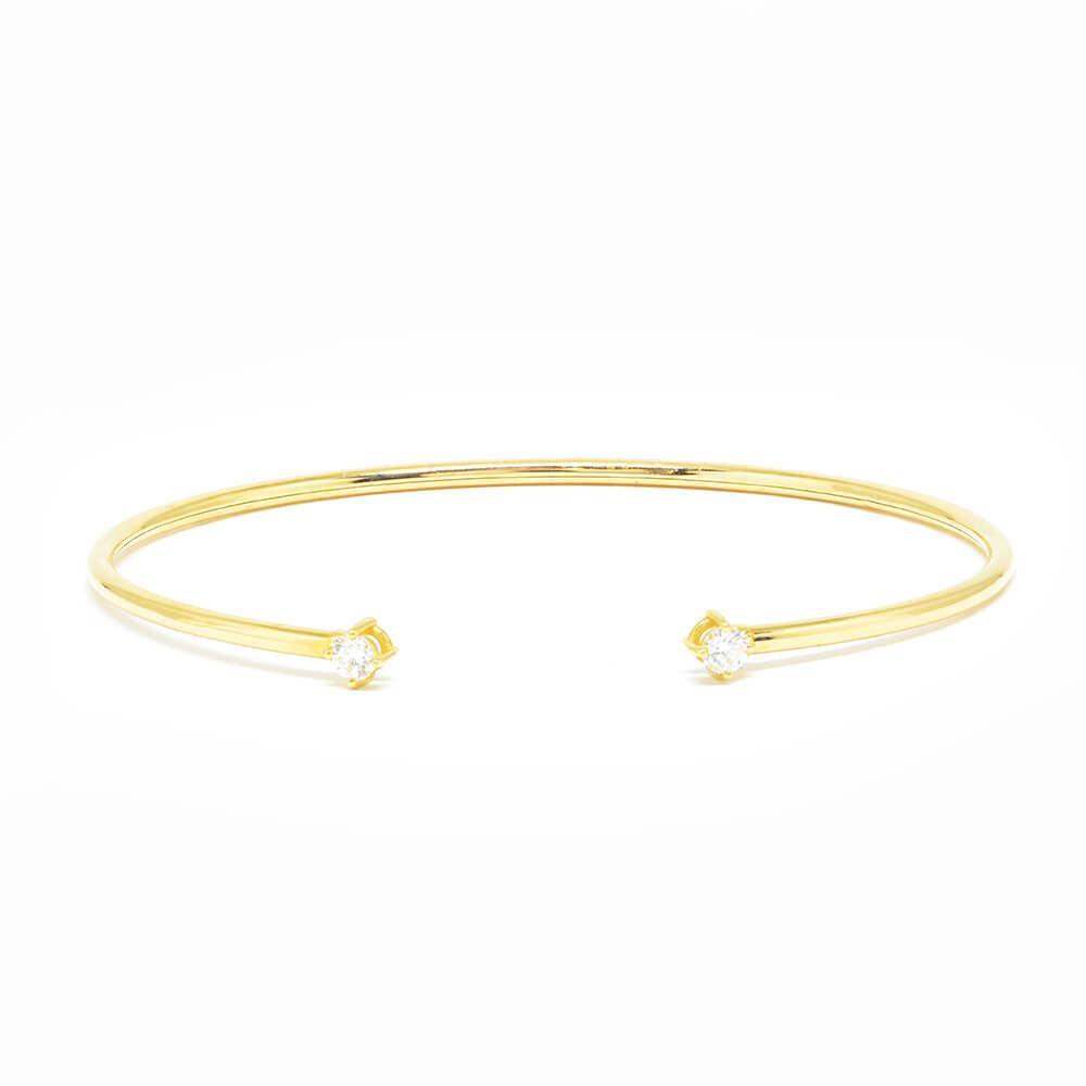 Βραχιόλι bangle αντικρυστό από κίτρινο χρυσό 18k και brilliants