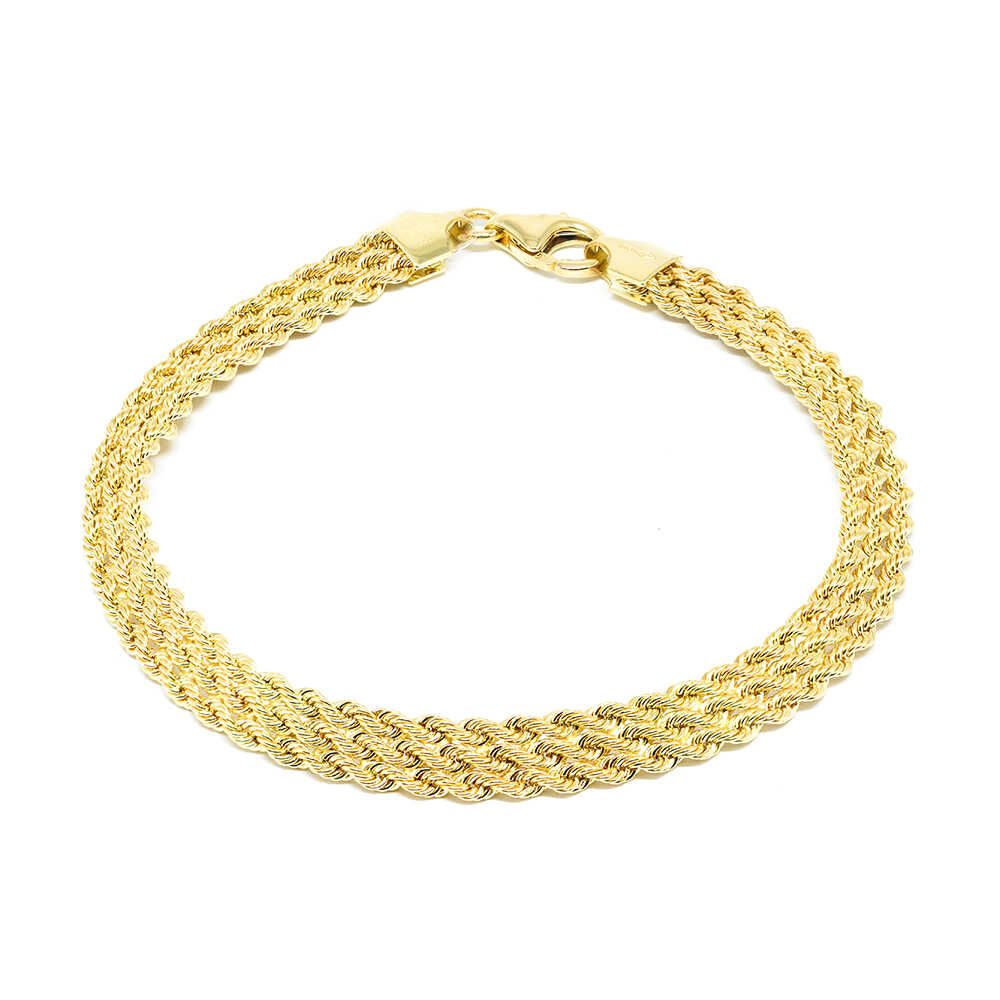 Βραχιόλι με πλεκτή αλυσίδα από κίτρινο χρυσό 14k
