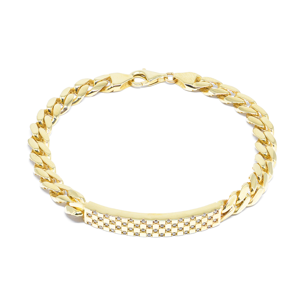 Βραχιόλι-ταυτότητα με εντυπωσιακή αλυσίδα από κίτρινο χρυσό 14k