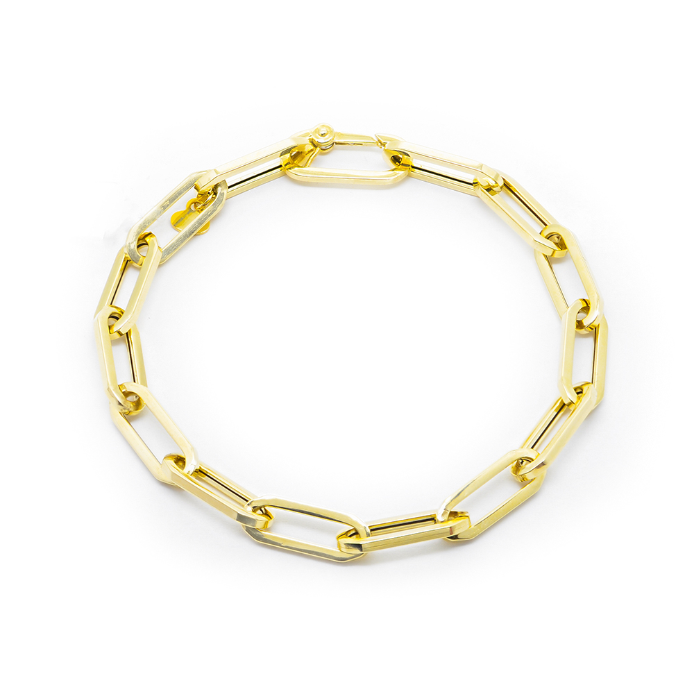 Βραχιόλι με εντυπωσιακή αλυσίδα από κίτρινο χρυσό 14k