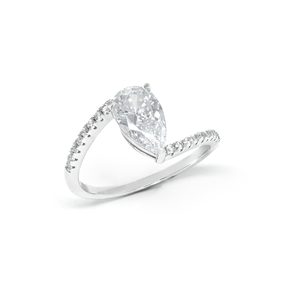 Δαχτυλίδι Μονόπετρο Ασημένιο