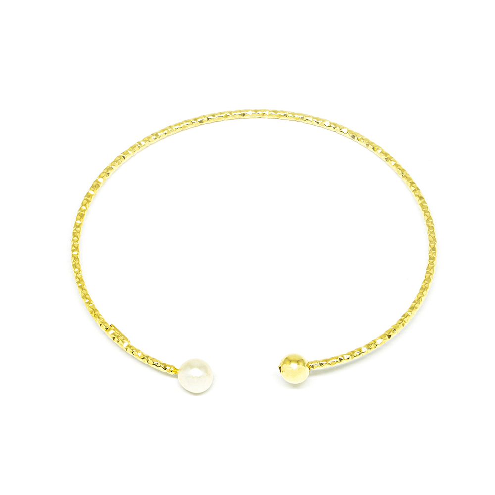 Βραχιόλι Χρυσό Bangle με natural pearl