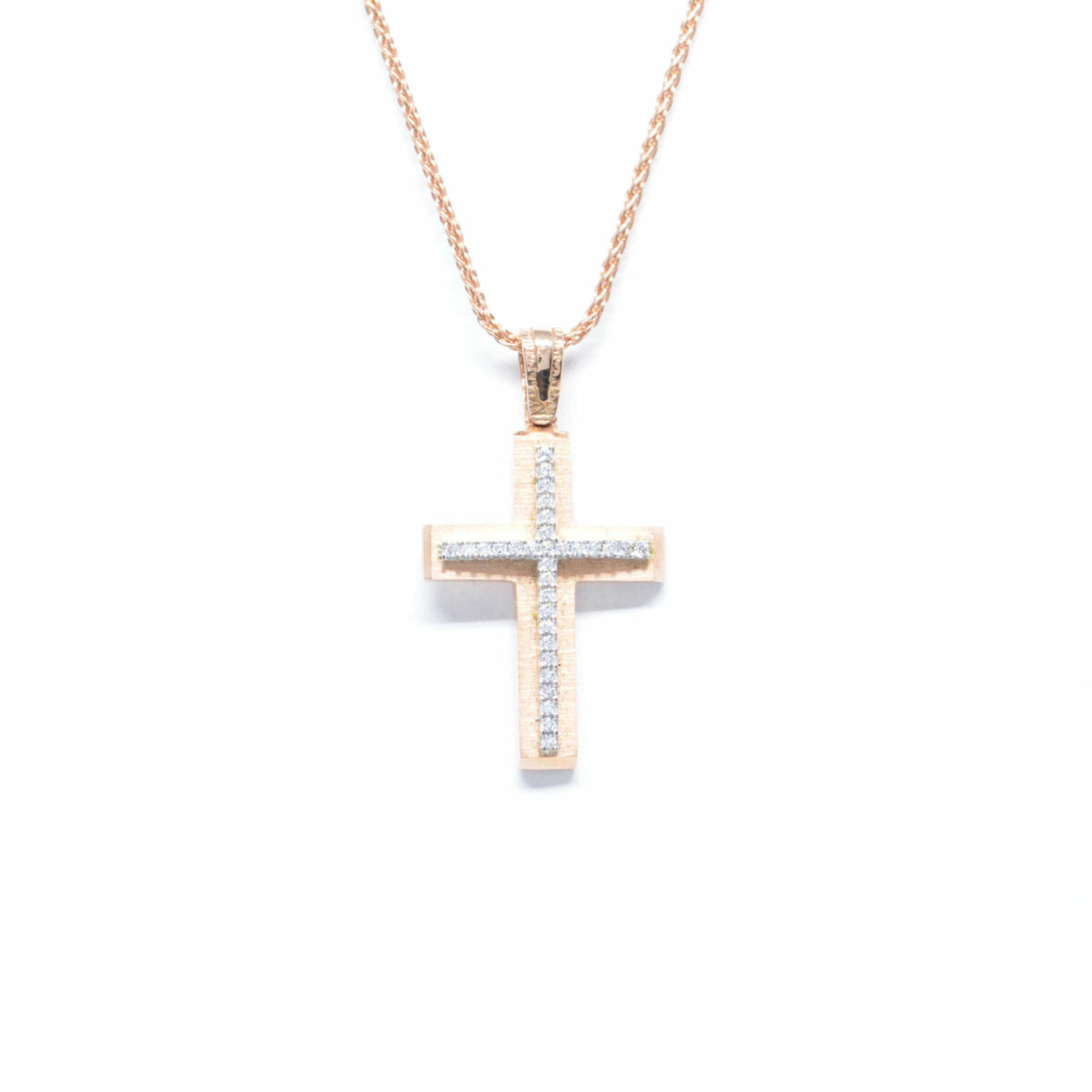 Σταυρός χρυσός με πολύτιμες πέτρες K14