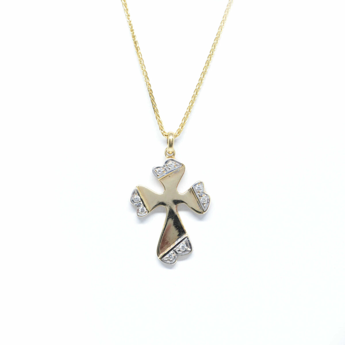 Σταυρός χρυσός με πολύτιμες πέτρες K14