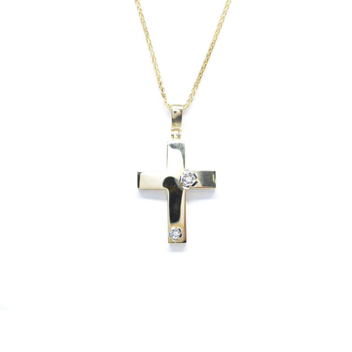 Σταυρός χρυσός με πολύτιμες πέτρες K14