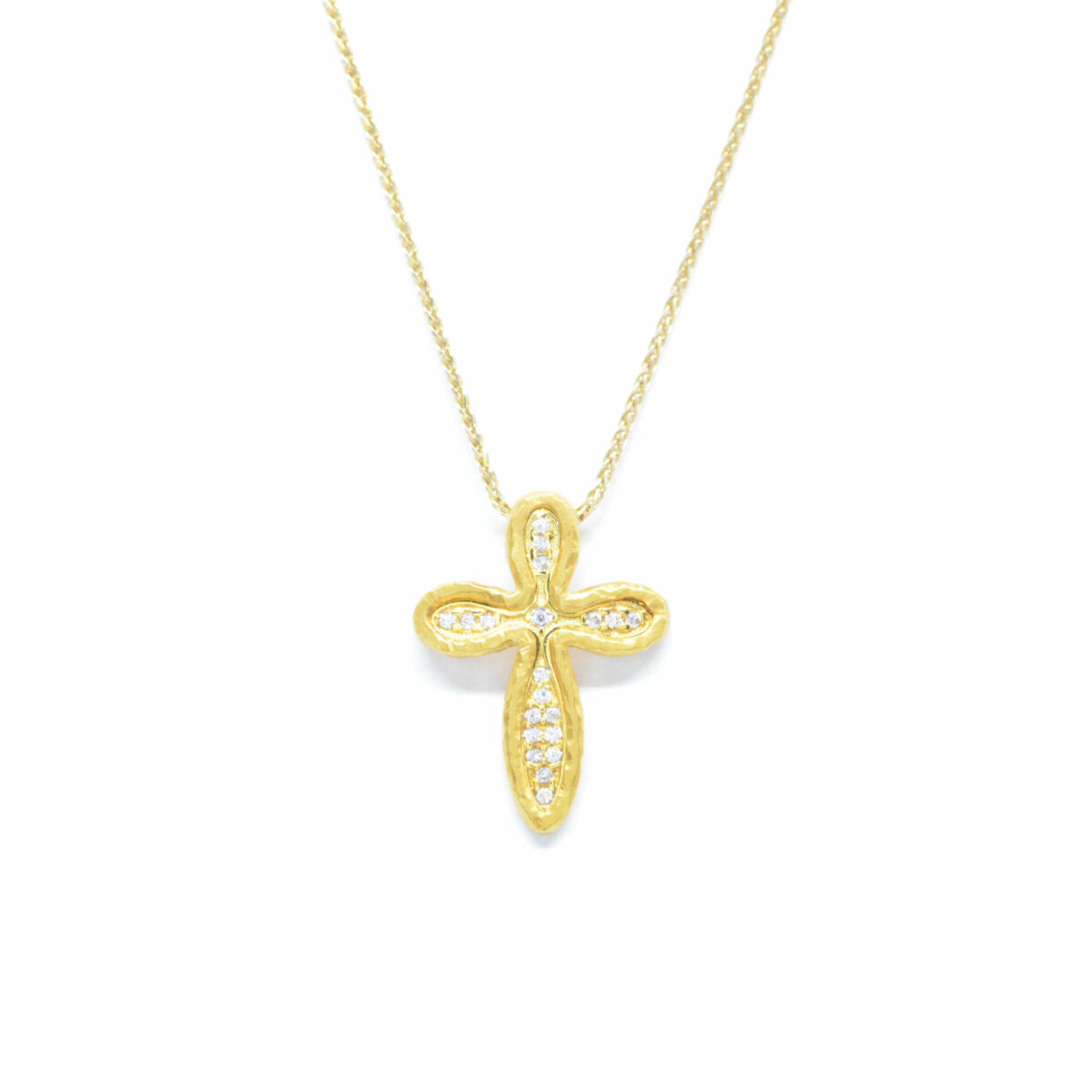 Σταυρός χρυσός με πολύτιμες πέτρες K14