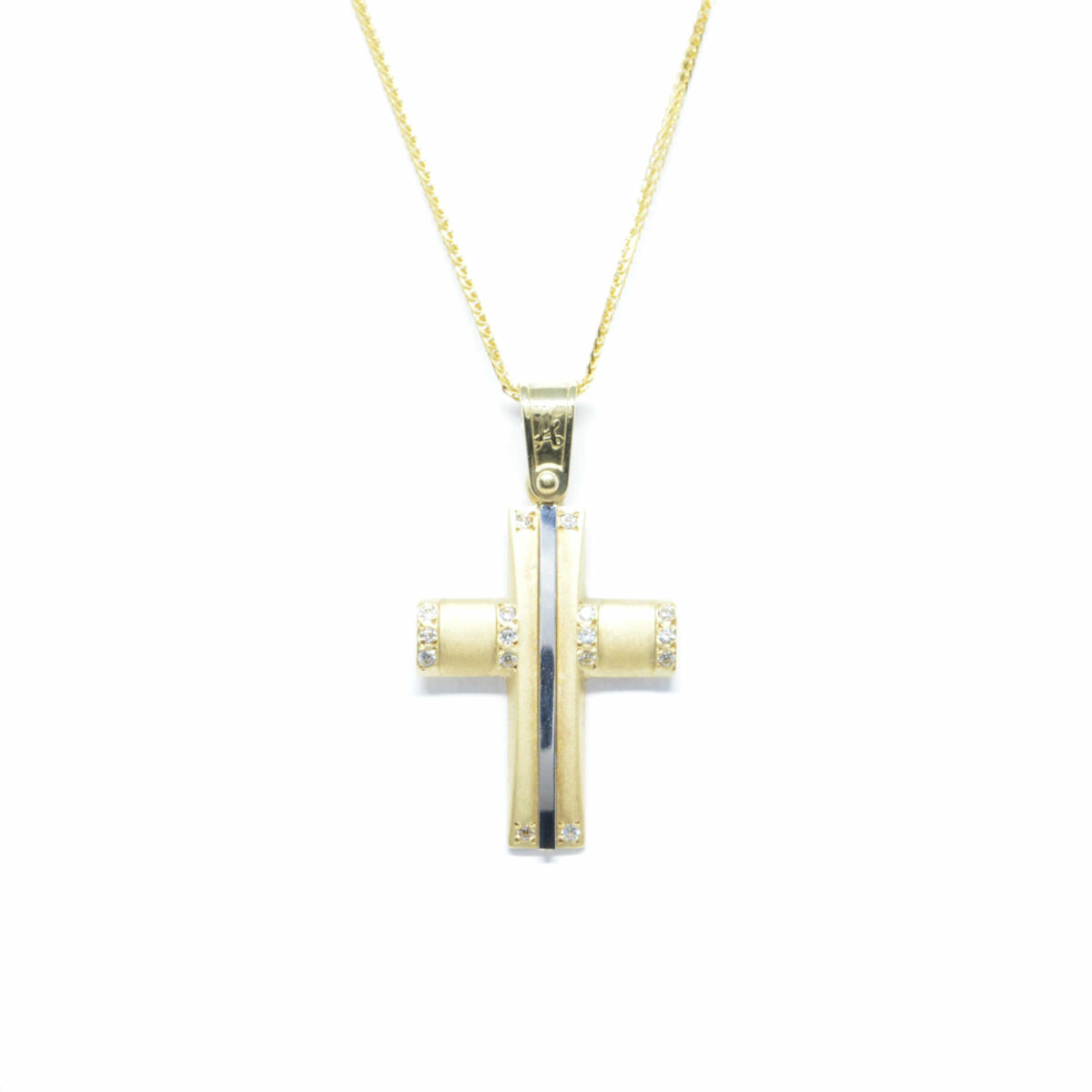 Σταυρός χρυσός με πολύτιμες πέτρες K14