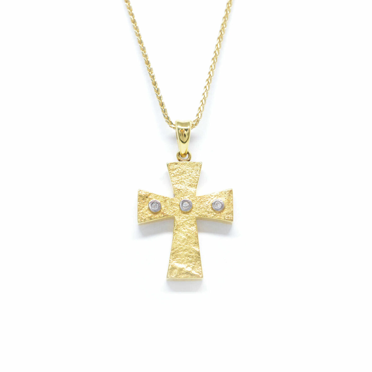 Σταυρός χρυσός με πολύτιμες πέτρες K18