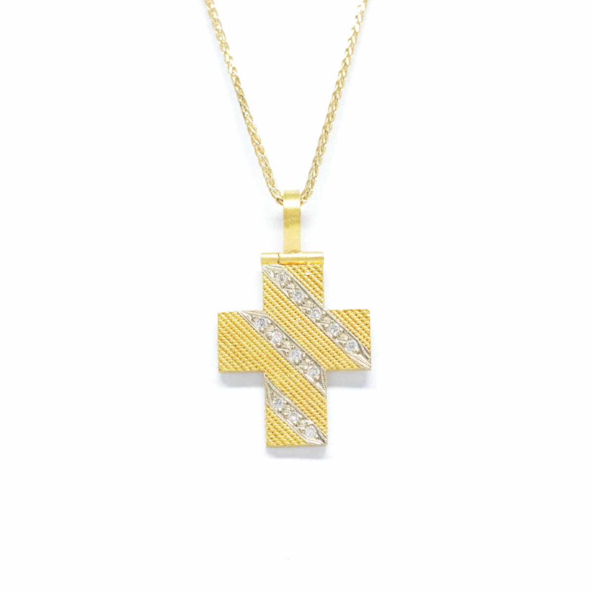 Σταυρός χρυσός με πολύτιμες πέτρες K22