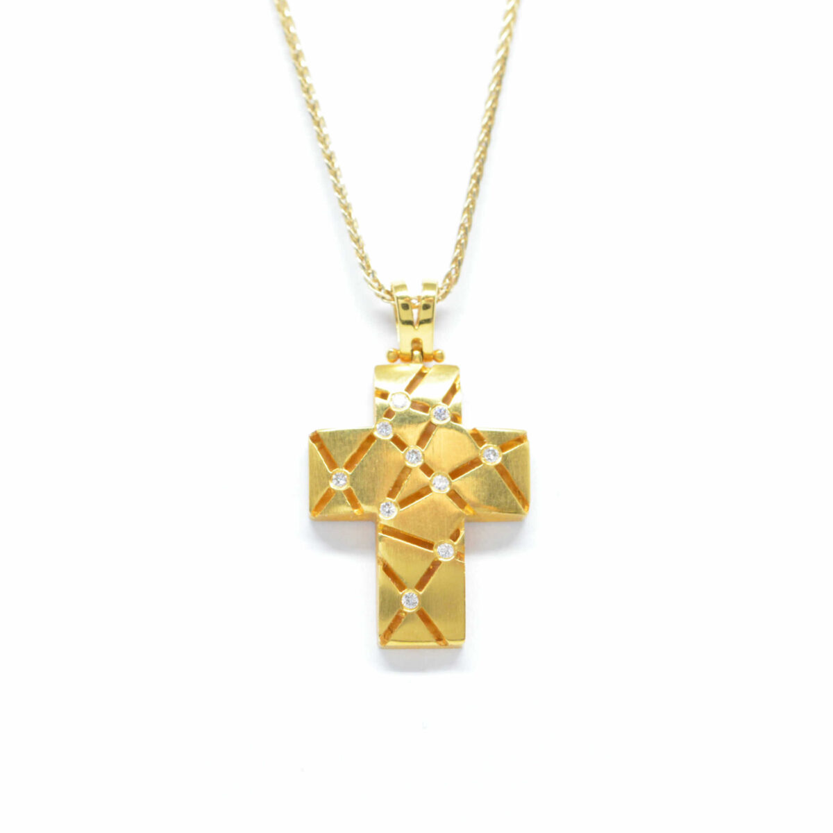 Σταυρός χρυσός με πολύτιμες πέτρες