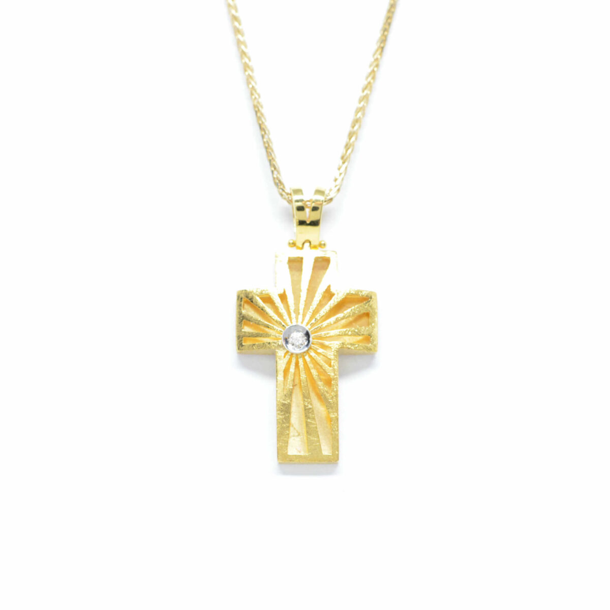 Σταυρός χρυσός με πολύτιμες πέτρες