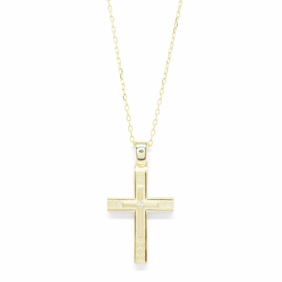 Σταυρός χρυσός με πολύτιμες πέτρες K14