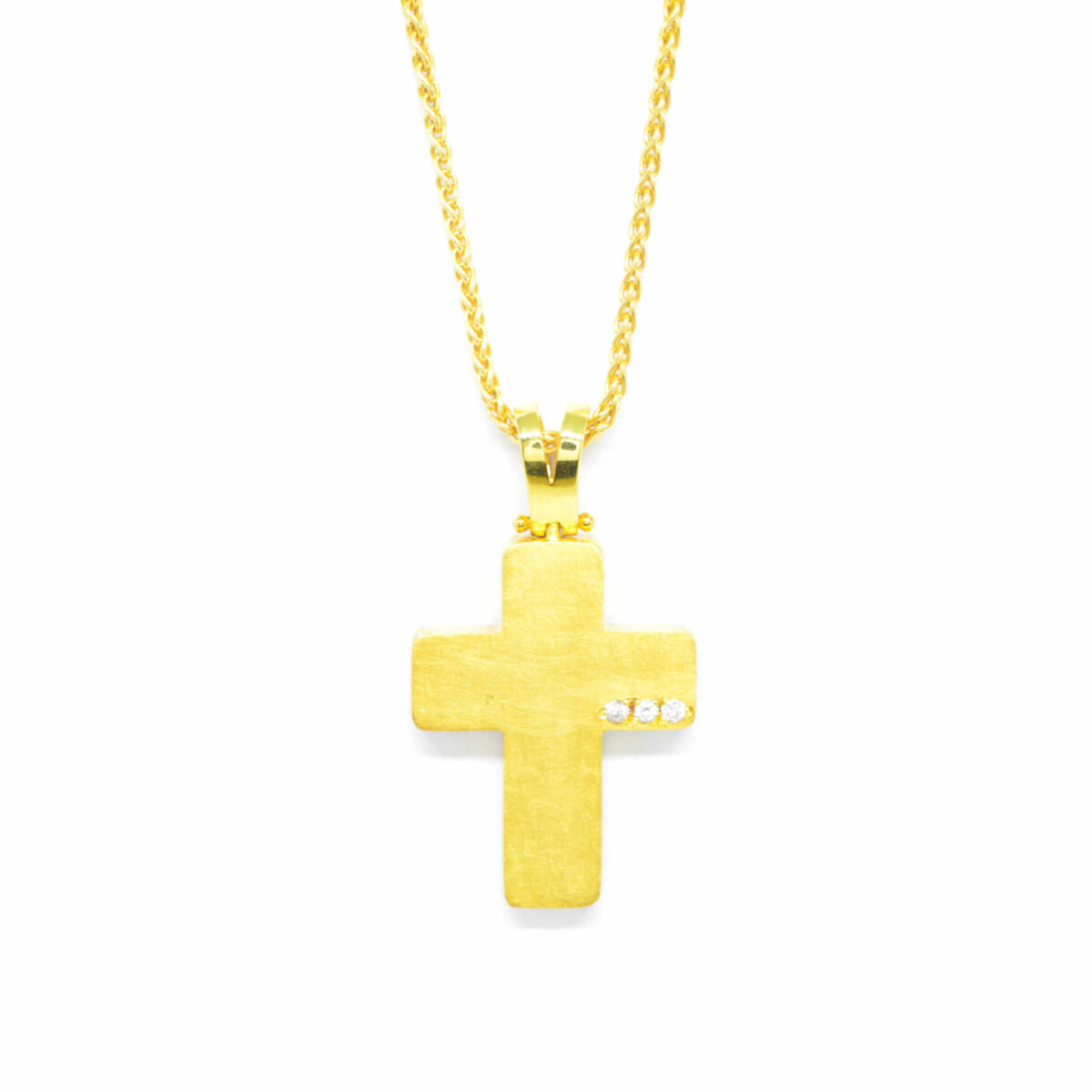 Σταυρός χρυσός με πολύτιμες πέτρες Κ18