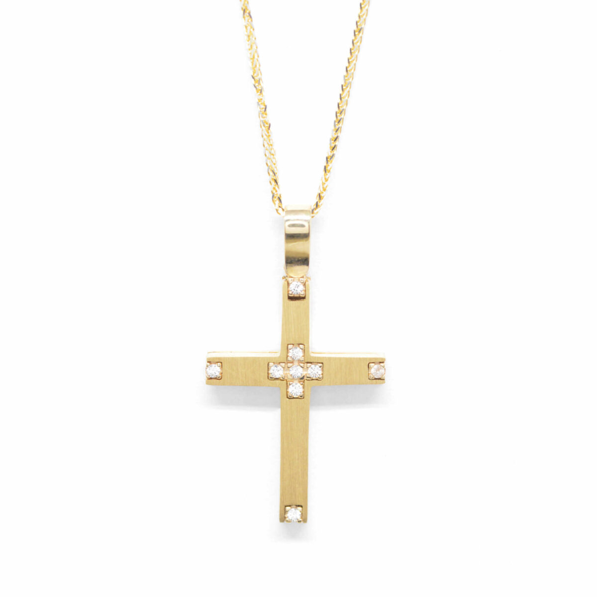 Σταυρός χρυσός με πολύτιμες πέτρες Κ14