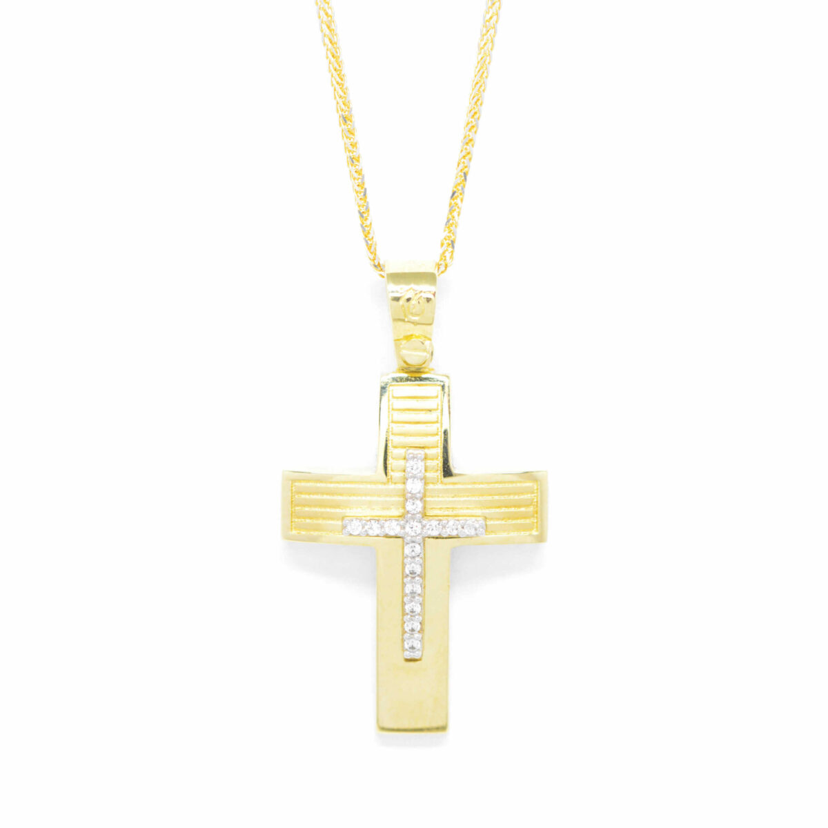 Σταυρός χρυσός με πολύτιμες πέτρες Κ14