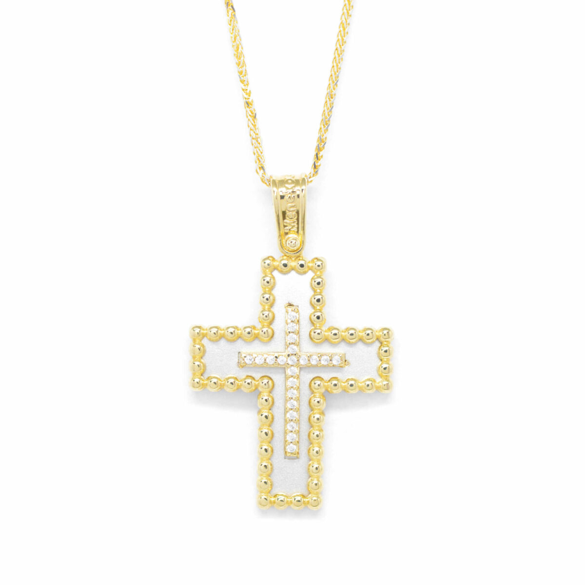 Σταυρός χρυσός με πολύτιμες πέτρες Κ14