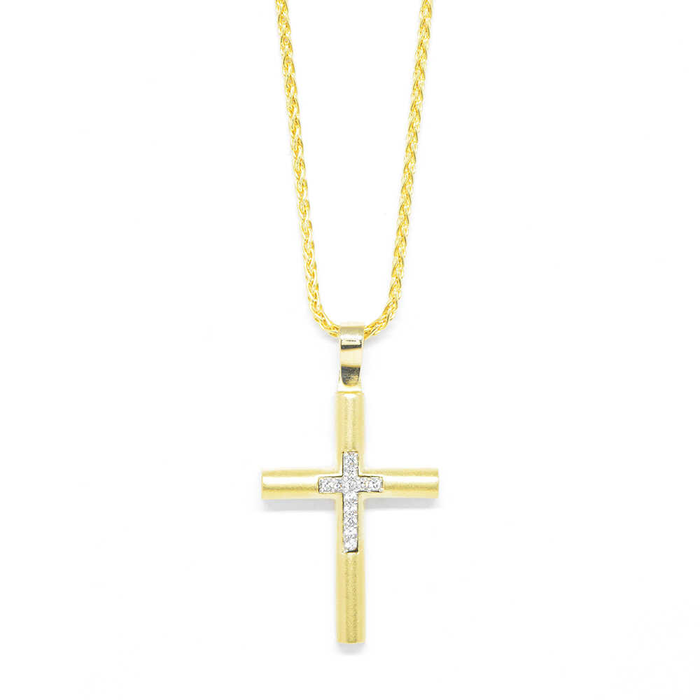 Σταυρός χρυσός με πολύτιμες πέτρες Κ14