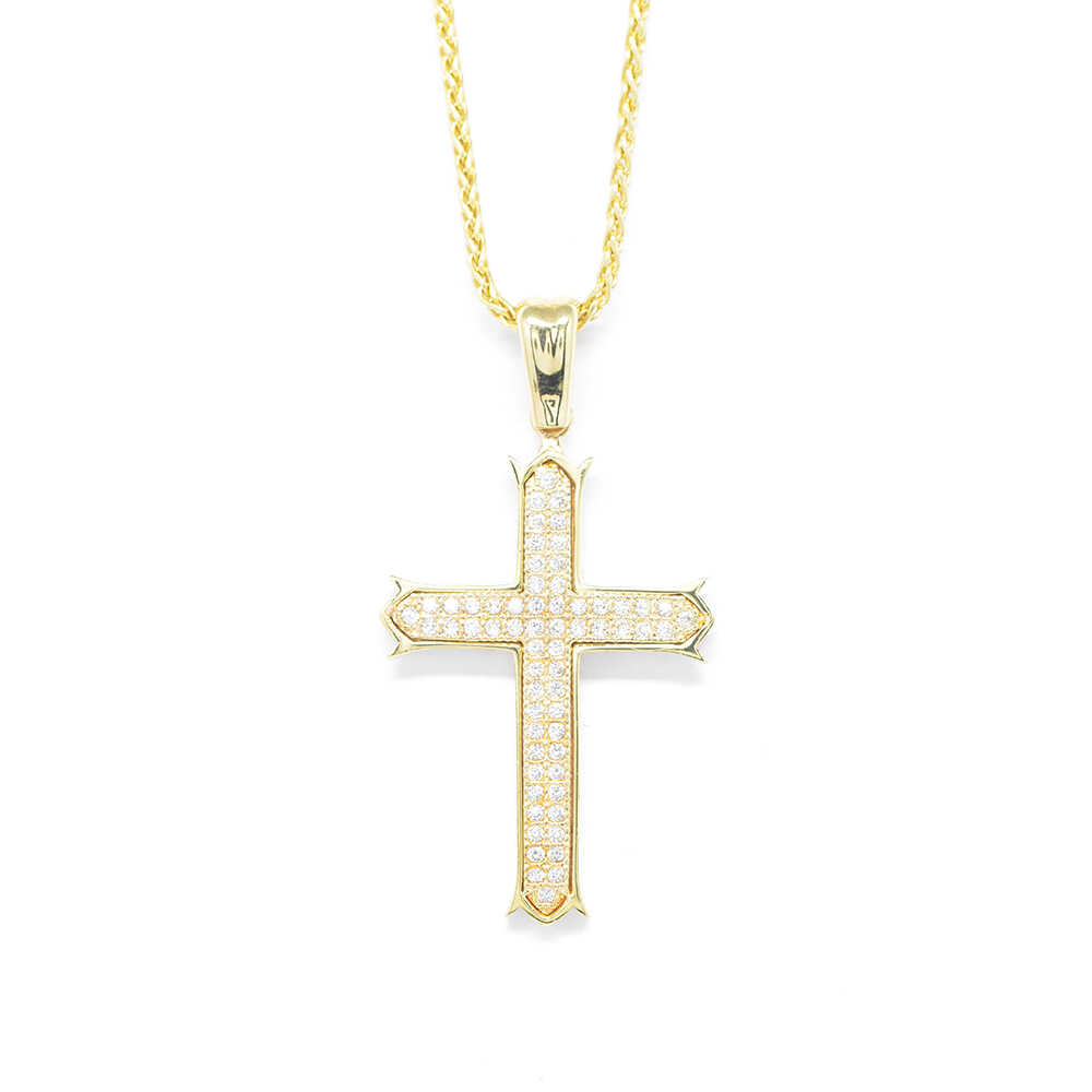 Σταυρός χρυσός με πολύτιμες πέτρες Κ14