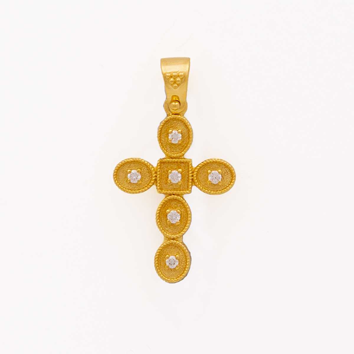 Σταυρός χρυσός με πολύτιμες πέτρες Κ18