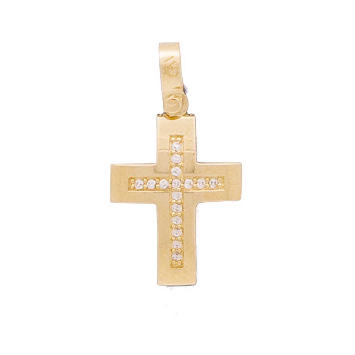 Σταυρός χρυσός με πολύτιμες πέτρες Κ14