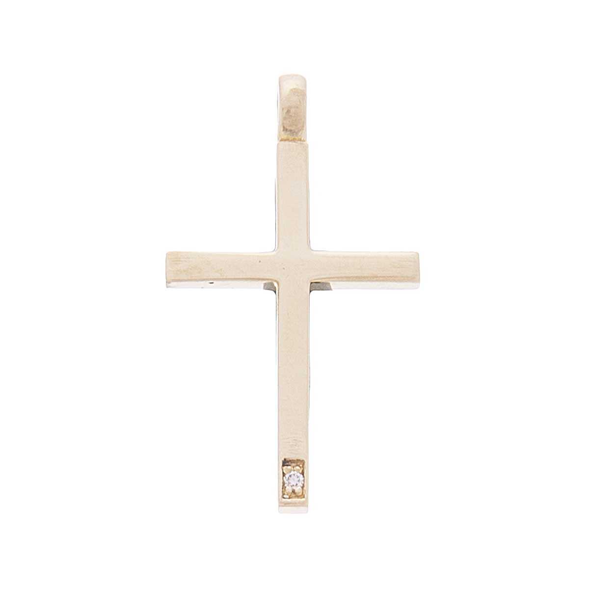 Σταυρός χρυσός με πολύτιμες πέτρες K18
