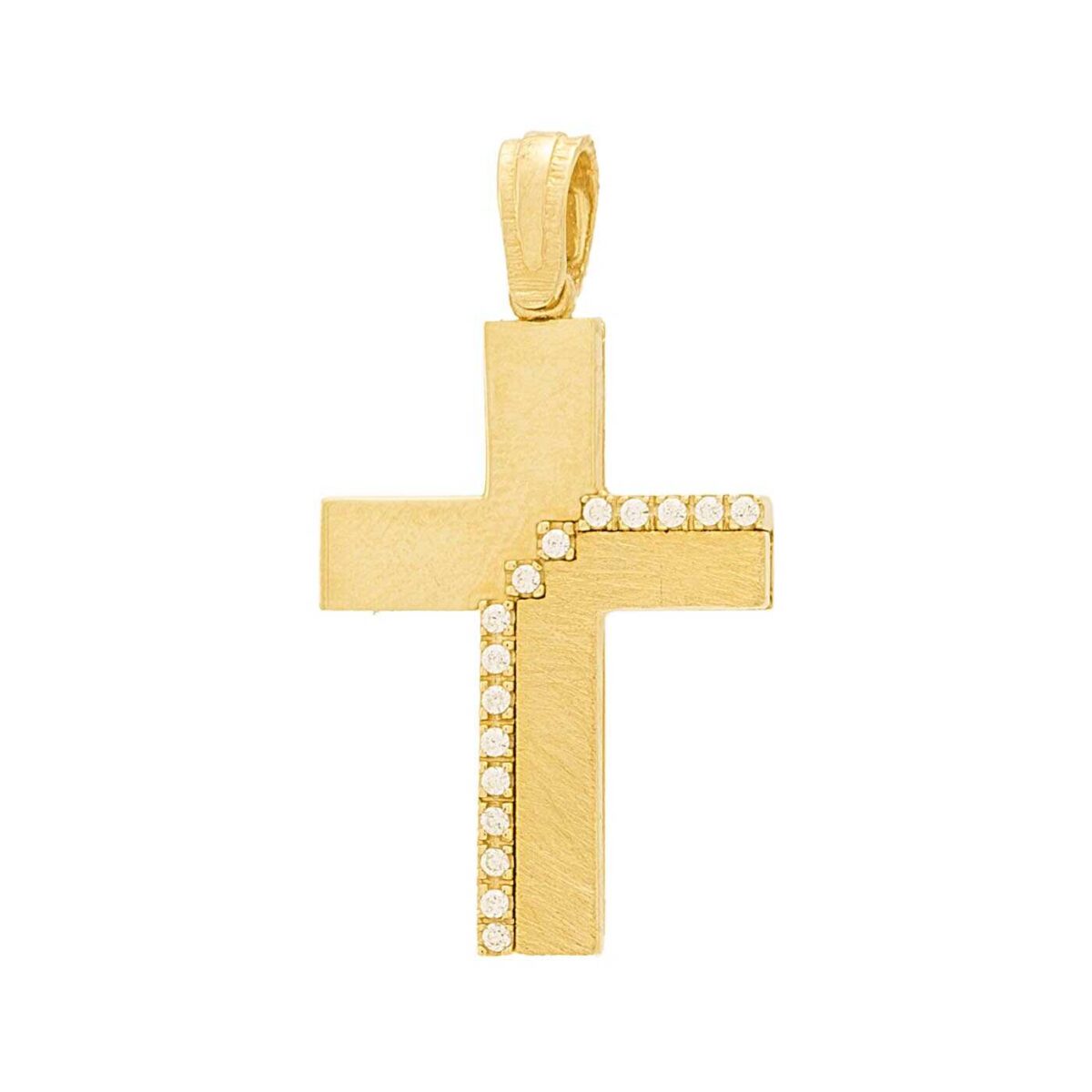 Σταυρός χρυσός με πολύτιμες πέτρες Κ14