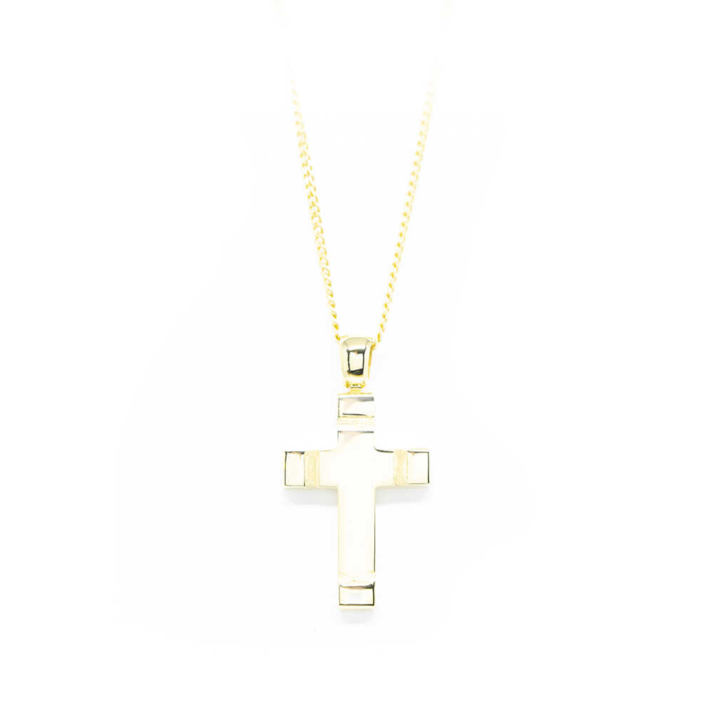 Σταυρός ανδρικός από κίτρινο χρυσό 18k