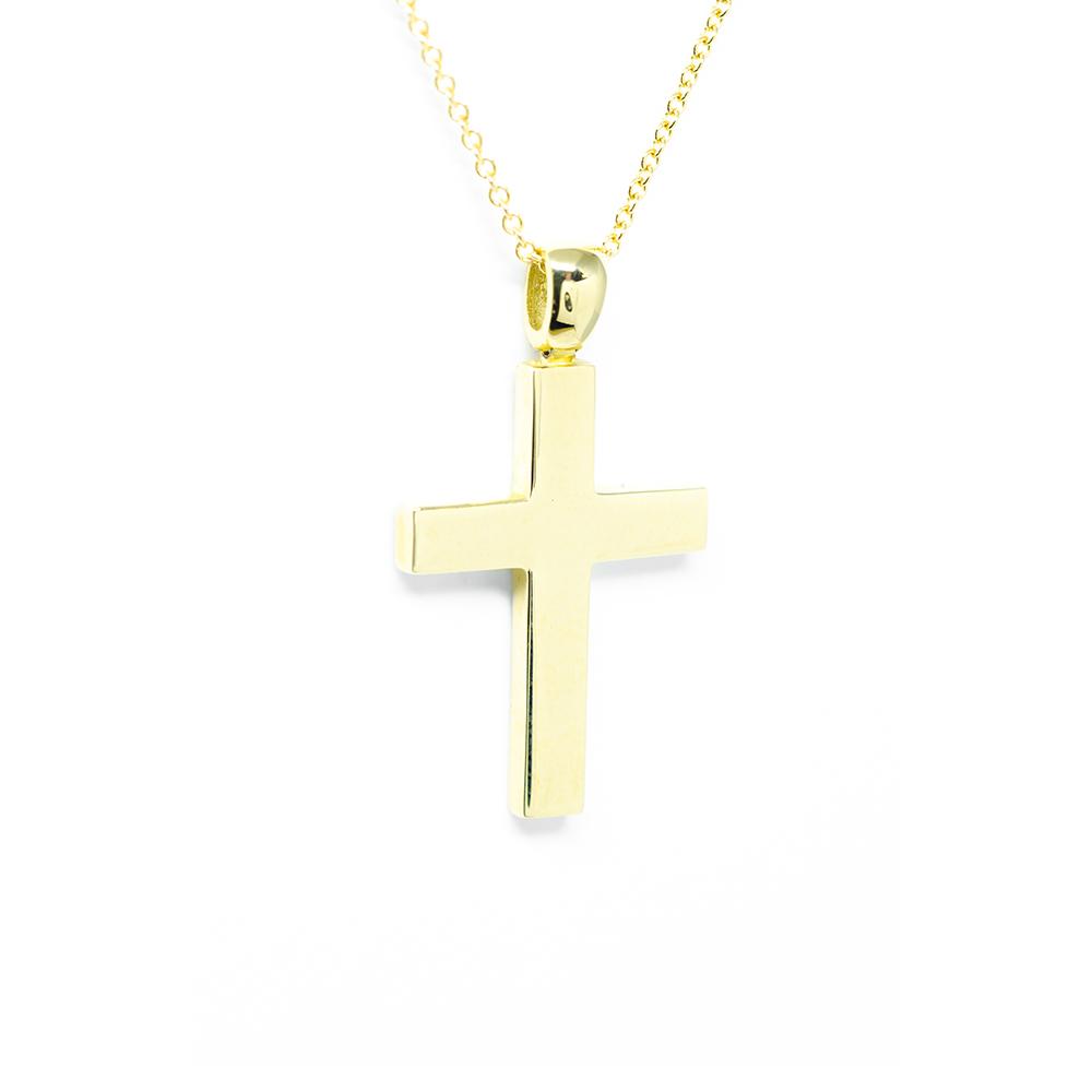 Σταυρός ανδρικός από κίτρινο χρυσό 14k