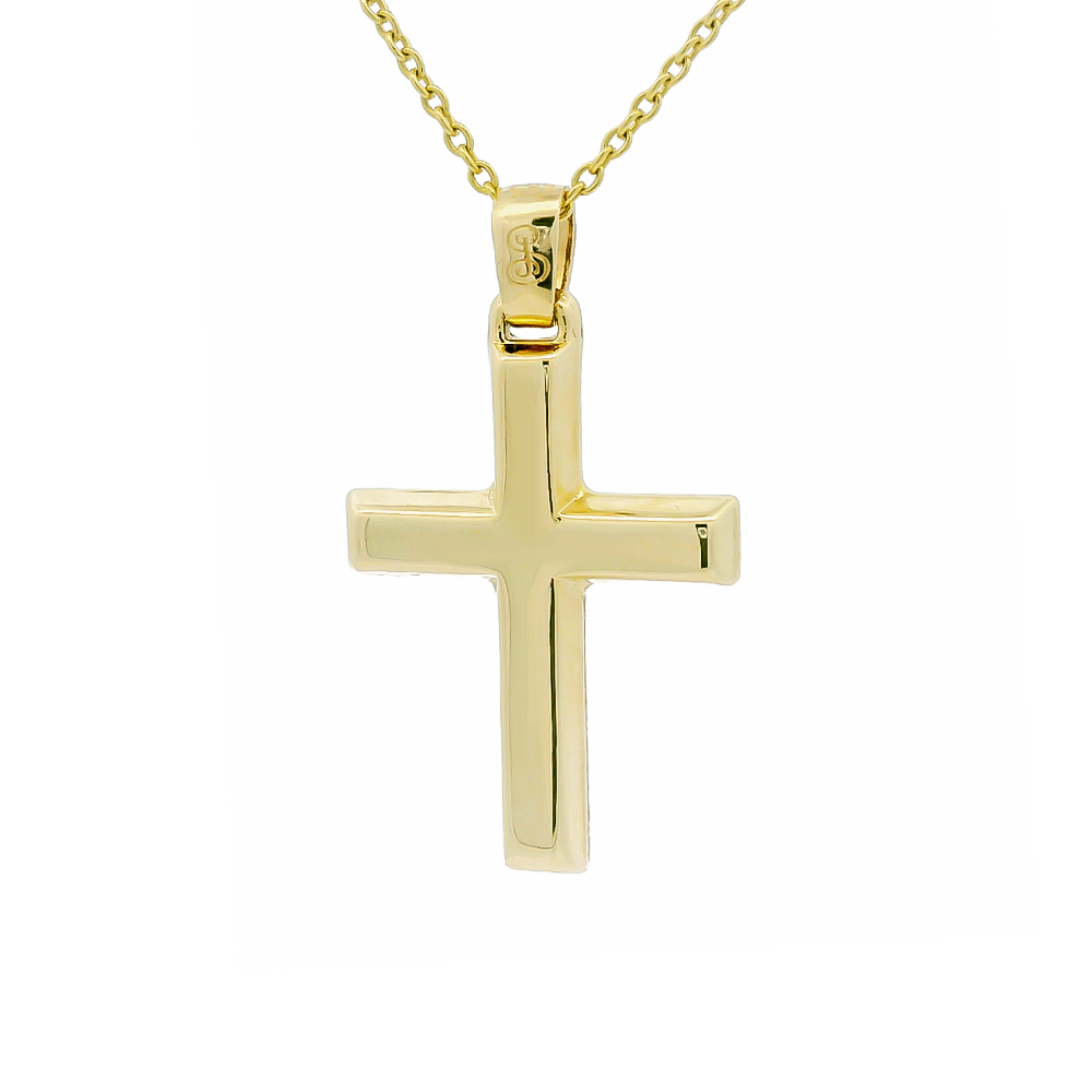 Σταυρός ανδρικός μοντέρνος από κίτρινο χρυσό 14k