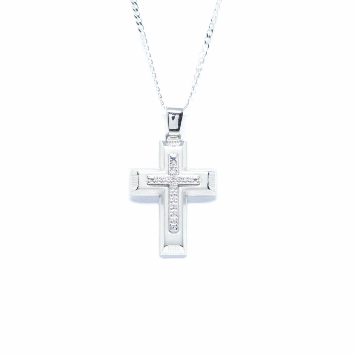 Σταυρός χρυσός με πολύτιμες πέτρες K14