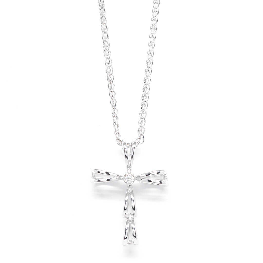 Σταυρός χρυσός με πολύτιμες πέτρες Κ18