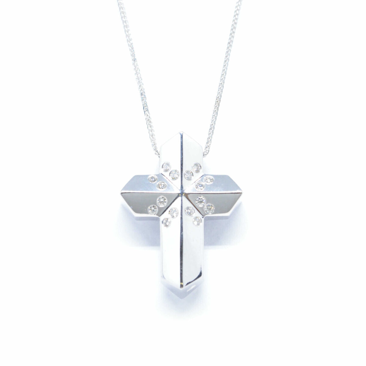 Σταυρός χρυσός με πολύτιμες πέτρες K18