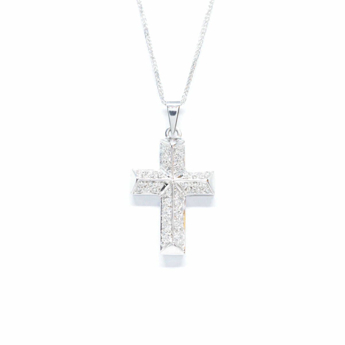 Σταυρός χρυσός με πολύτιμες πέτρες K18