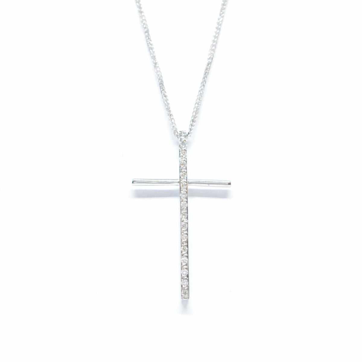 Σταυρός χρυσός με πολύτιμες πέτρες K18