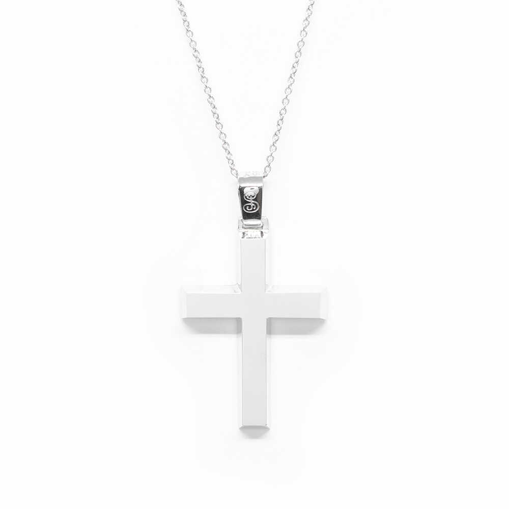 Σταυρός κλασσικός από λευκόχρυσο 14k