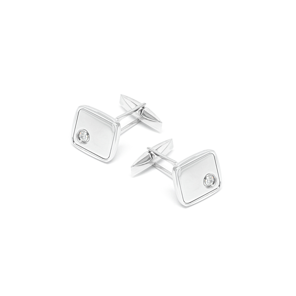 Μανικετόκουμπα από ασήμι με Cubic Zirgon