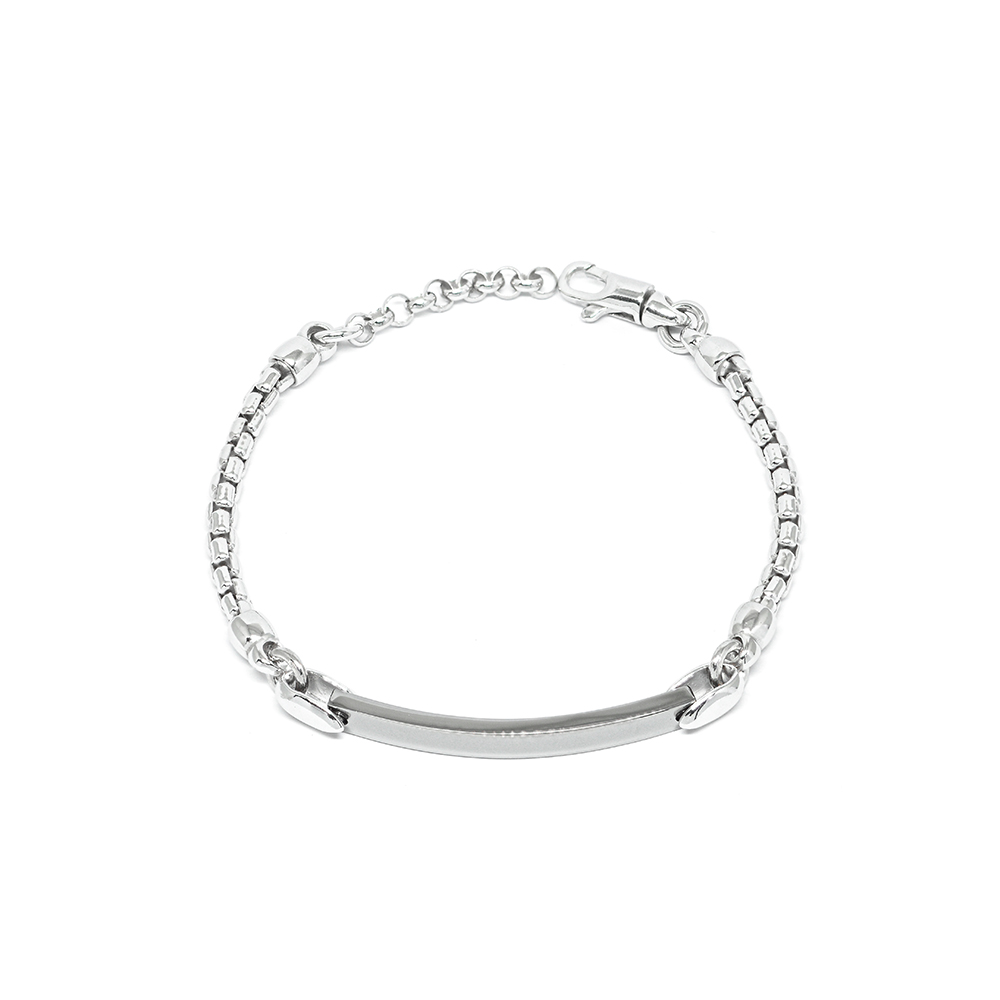 Βραχιόλι Ανδρικό από Ασήμι με Ταυτότητα