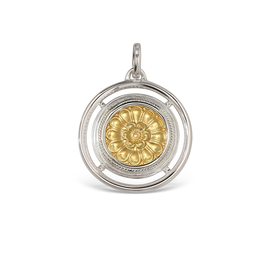 ΓΟΥΡΙ ΛΑΛΑΟΥΝΗΣ 2025 Παντατίφ Blossom Rosette από Χρυσό 18k και Ασήμι μεγάλο