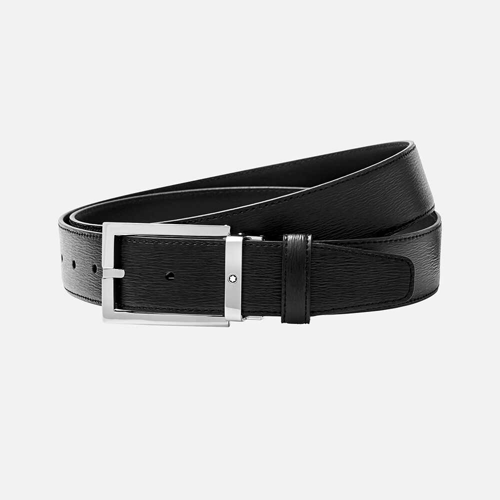 MONTBLANC BLACK 35 MM LEATHER BELT