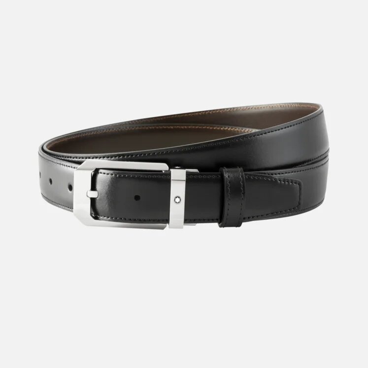 MONT BLANC BLACK/ BROWN 30 MM REVENSIBLE LEATHER BELT