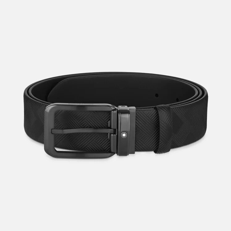 MONT BLANC BLACK 35 MM REVERSIBLE LEATHER BELT
