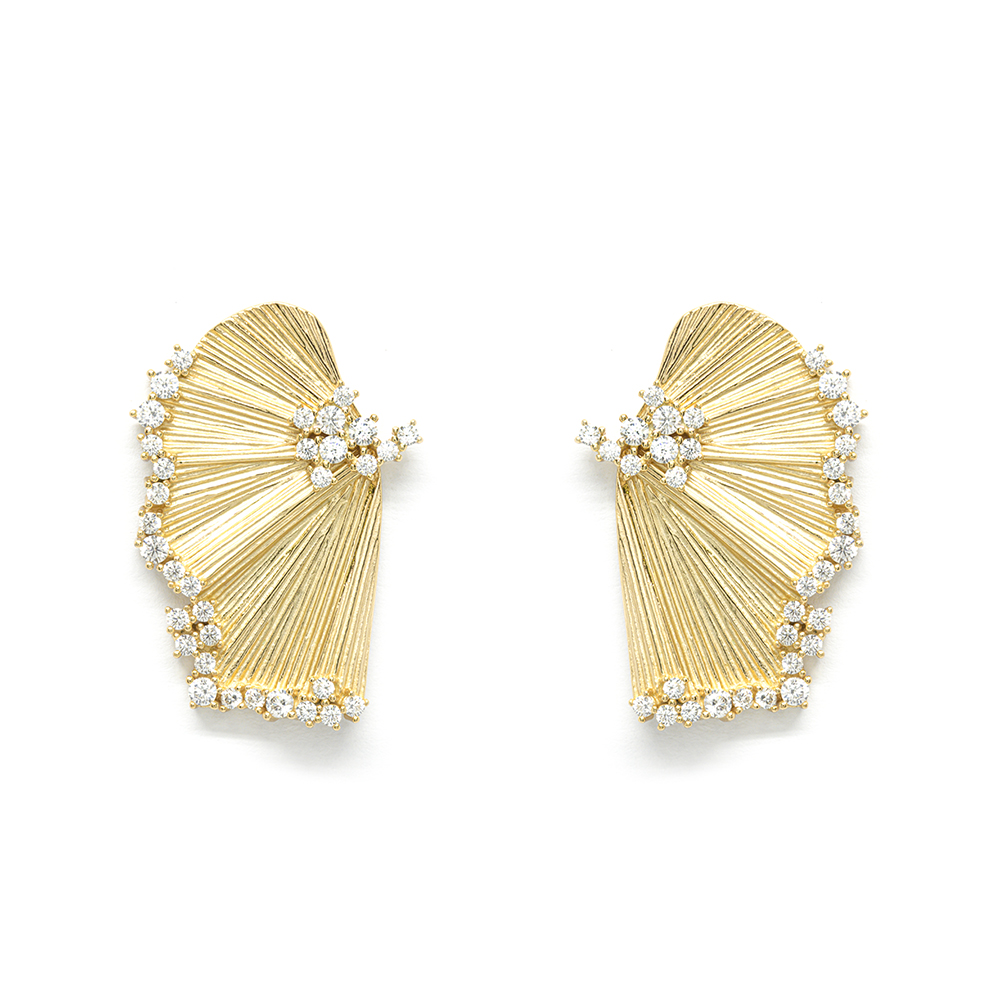 Σκουλαρίκια Χρυσά 90's Ventailles