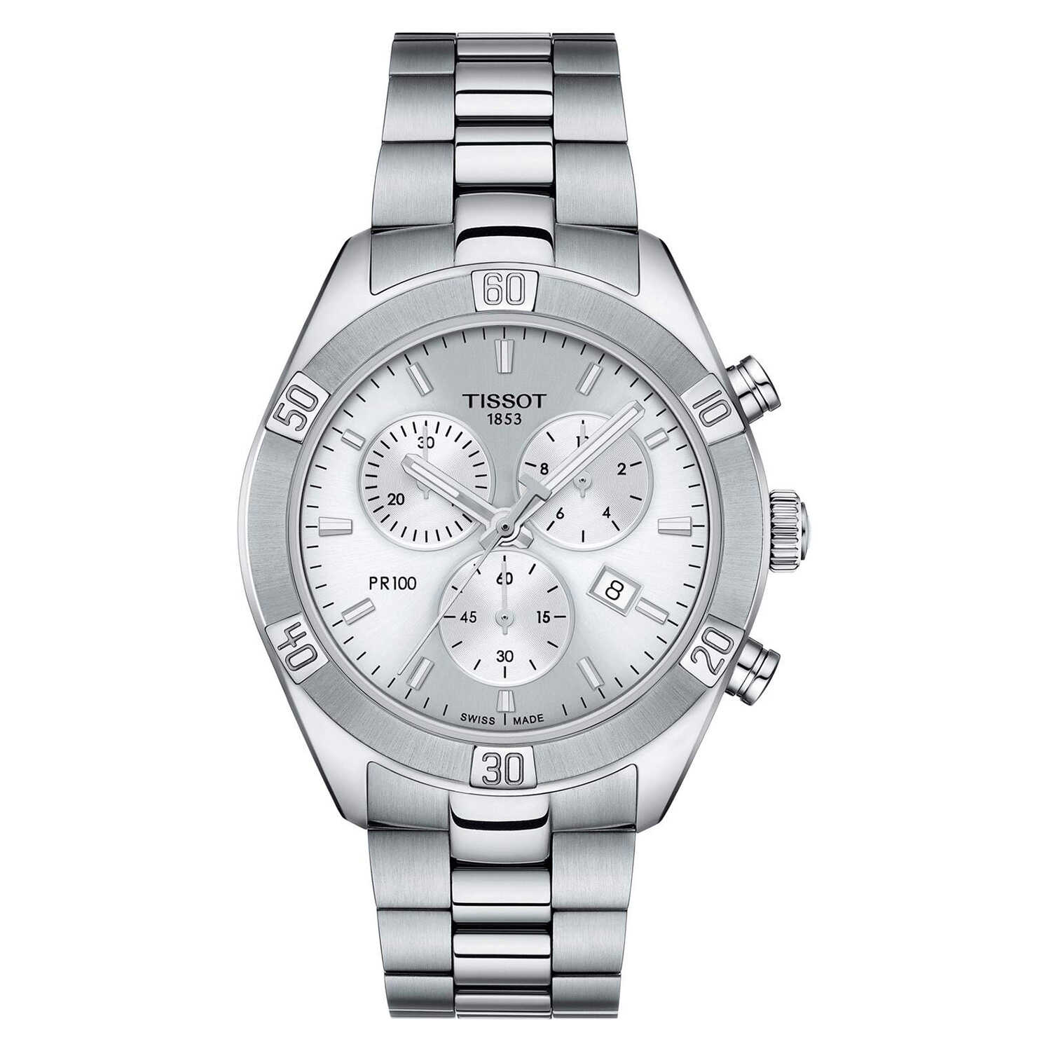 TISSOT T-Sport PR 100 Chronograph Silver Stainless Steel Bracelet